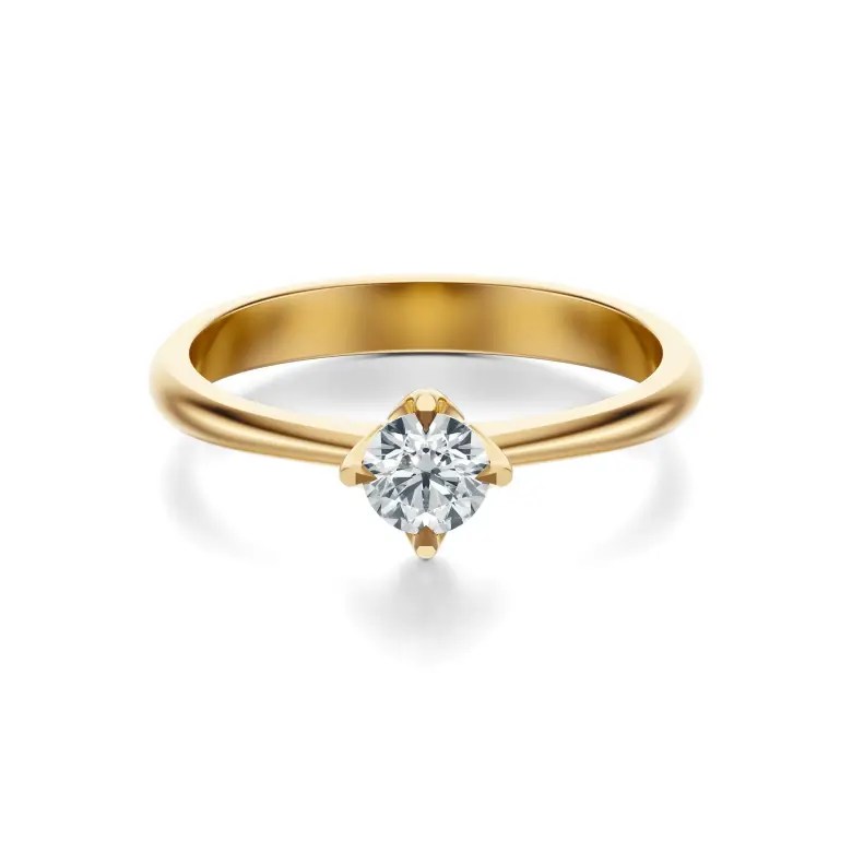 Pierścionek zaręczynowy złoty z diamentem